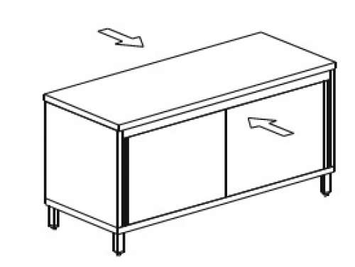Masa dulap inox-acces pe ambele parti-model-STND 70-100