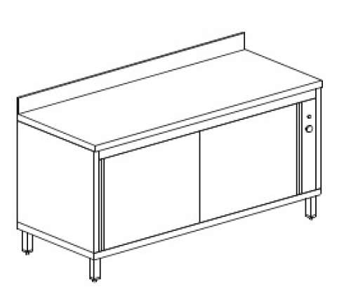 Masa dulap calda-cu rebord-inox model-STESA 70-100